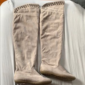 Over the knee boots with studded detail